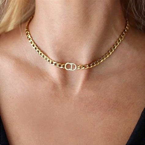 petit cd choker necklace dior|christian Dior chunky necklace.